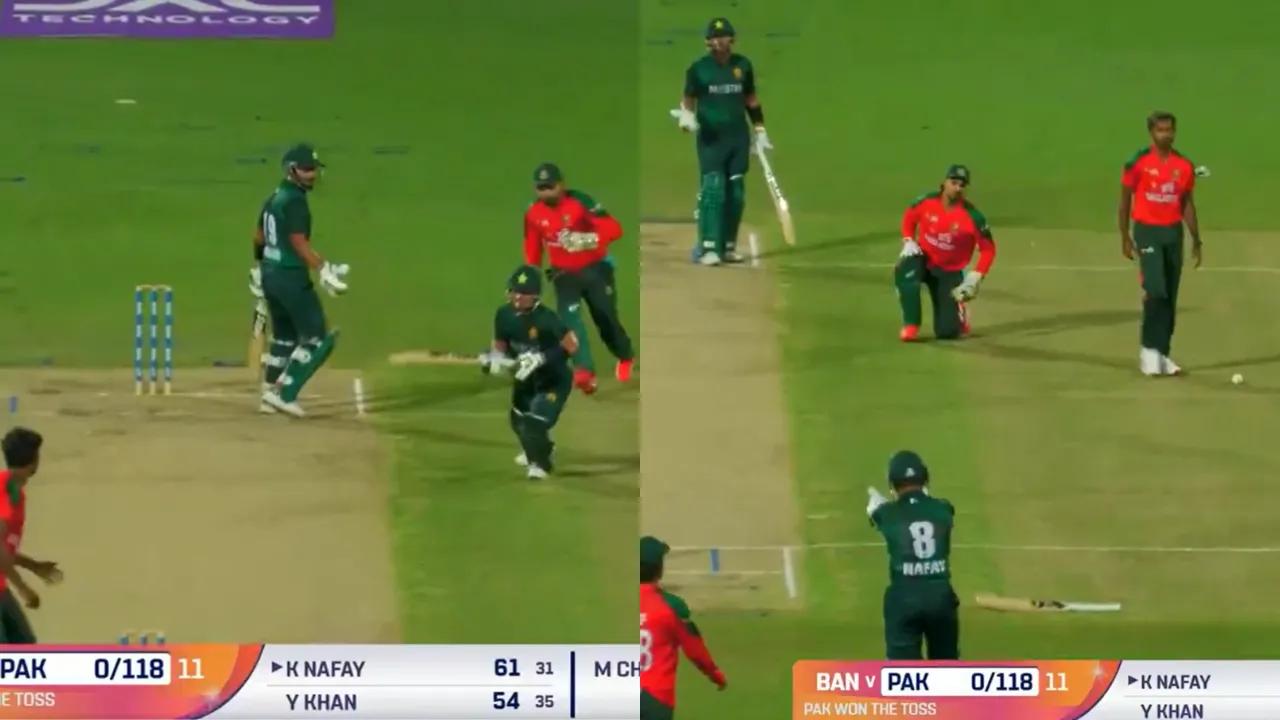 Hilarious run-out sparks verbal clash between Paksitan openers
