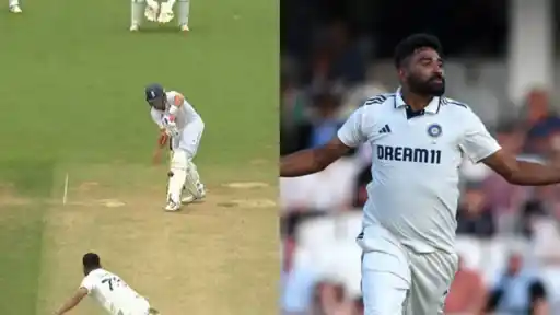 Ollie Pope trapped LBW to Mohammed Siraj.