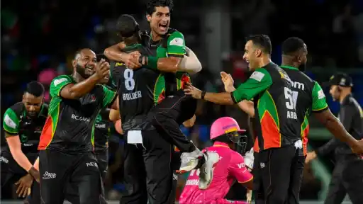 St Kitts and Nevis Patriots vs Barbados Royals full match highlights and scorecard.