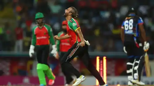 Antigua and Barbuda Falcons vs Guyana Amazon Warriors full match highlights and scorecard.
