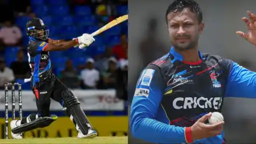 Antigua and Barbuda Falcons vs St Kitts and Nevis Patriots full match highlights and scorecard.