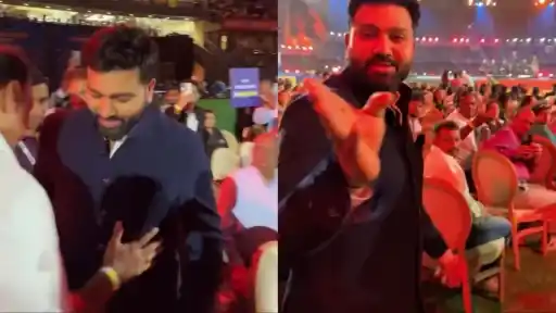 Rohit Sharma's hilarious reaction on meeting his friend. 