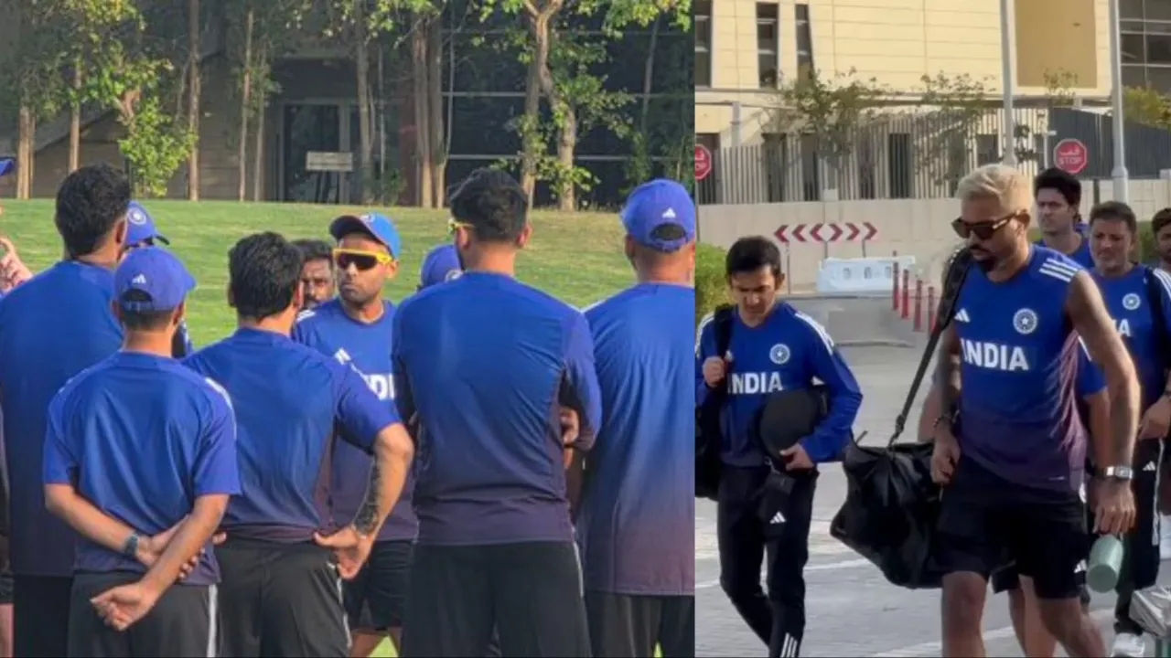 India's first practice session in Dubai. 