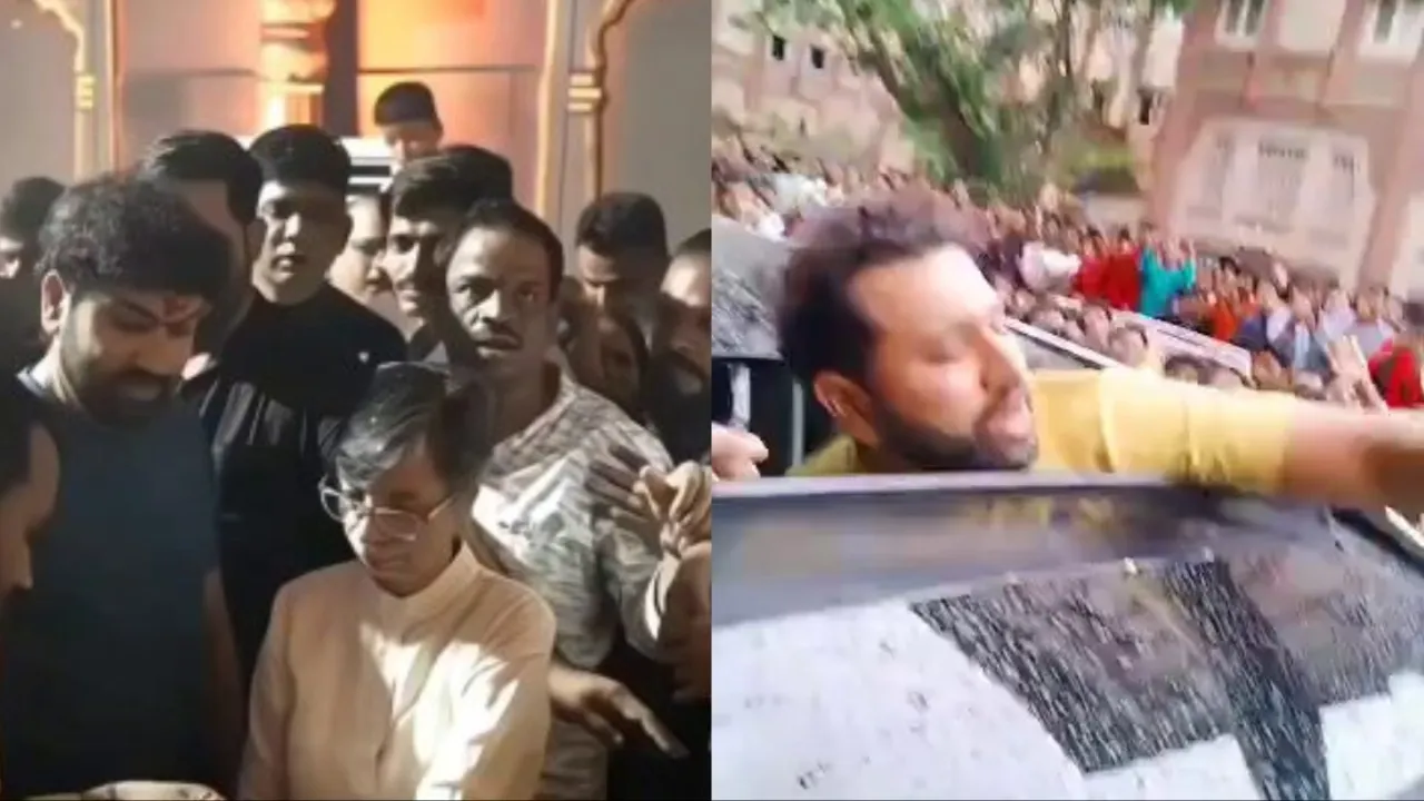 Rohit Sharma comes out of car to handle crazy crowd as video goes viral. 