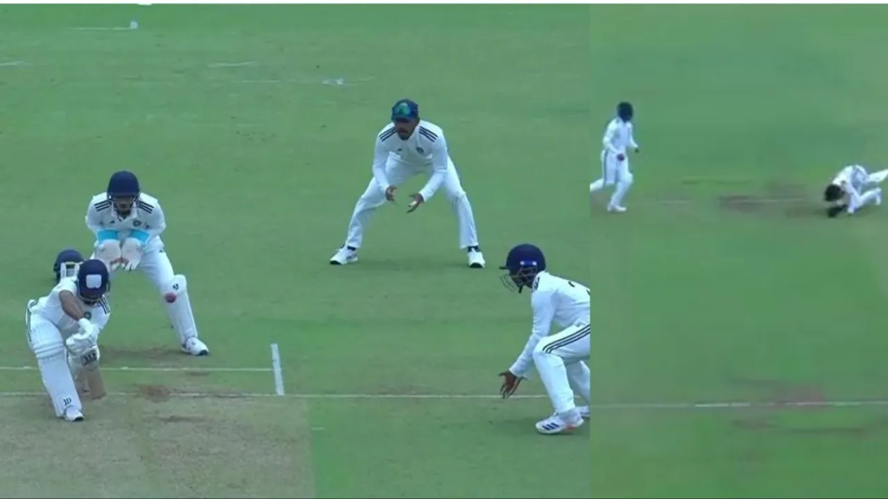 Rajat Patidar takes stunning catch against South Zone. 