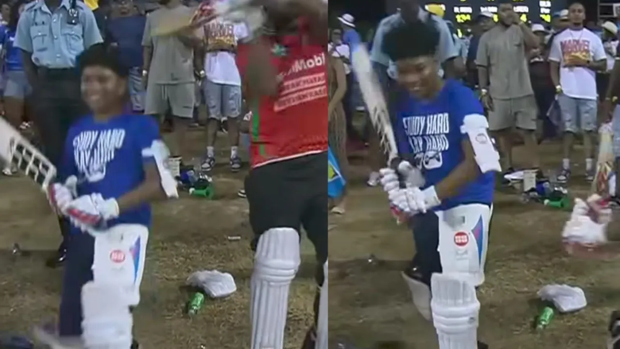 Kid hurts his friend with bat hilariously as video goes viral from CPL 2025. 