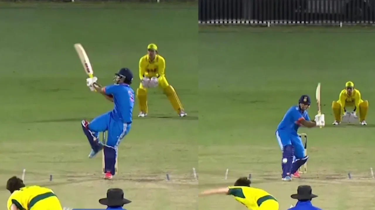 Vaibhav Suryavanshi continues aggressive batting with huge six in AUS U19 vs IND U19 Youth ODI.