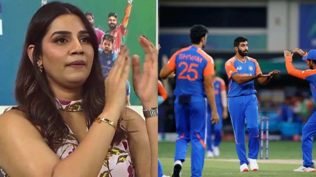 Sanjana Ganeshan special message for Jasprit Bumrah on air during IND vs BAN Match.