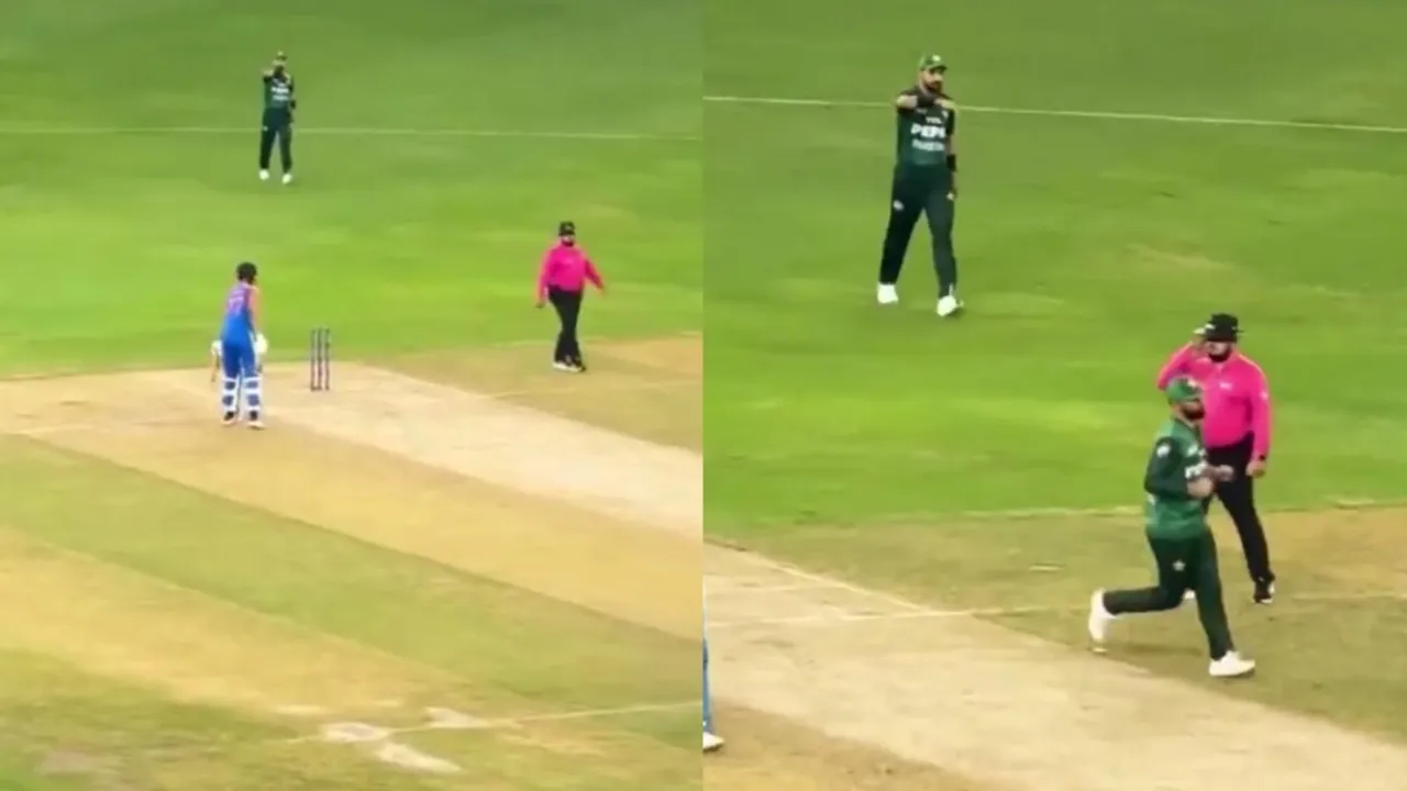 Haris Rauf taunts India with 'rafale down' celebration. 