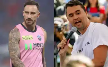 Faf du Plessis and Charlie Kirk