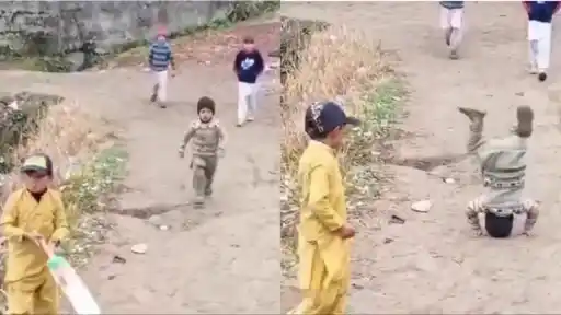 Kid celebrates wicket in hilarious way as video goes viral.