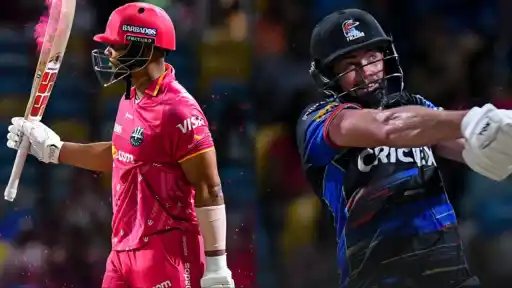 Barbados Royals vs Antigua and Barbuda Falcons full match highlights and scorecard.