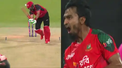 Tanzim Hasan Sakib celebrates fiercely.