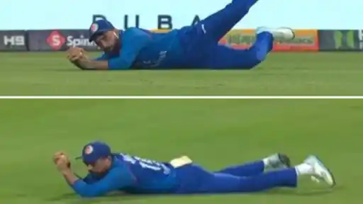 Rashid Khan takes fantastic catch to dismiss Charith Asalanka.