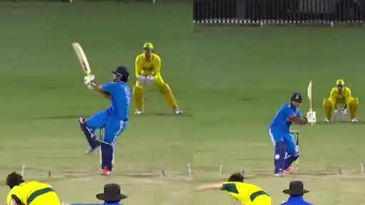 Vaibhav Suryavanshi continues aggressive batting with huge six in AUS U19 vs IND U19 Youth ODI.