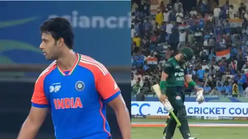 Shivam Dube dismisses Sahibzada Farhan.