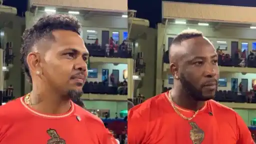 Andre Russell and Sunil Narine recreate 'final match you perform' moment. 