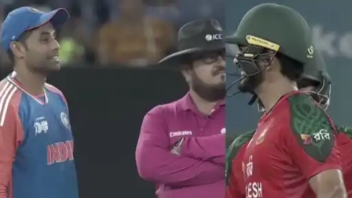 Suryakumar Yadav's funny stump mic conversation with umpire. 
