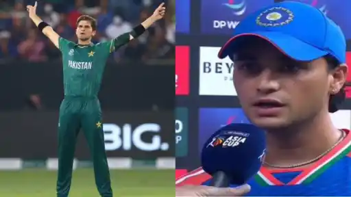 Abhishek Sharma cooks Shaheen Afridi after IND vs PAK Asia Cup 2025 final.