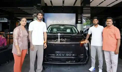 Indian cricketer Tilak Varma gifts his father a Mahindra XEV 9e electric SUV