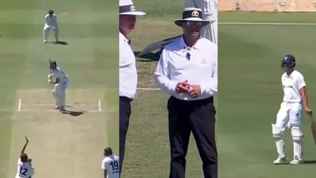 Extra-ordinary scenes at WACA as umpire overturns Chris Green’s dismissal. 