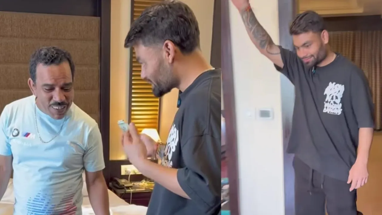 Rinku Singh meets Shadab Jakati to recreate '10rs ka biscuit'. 