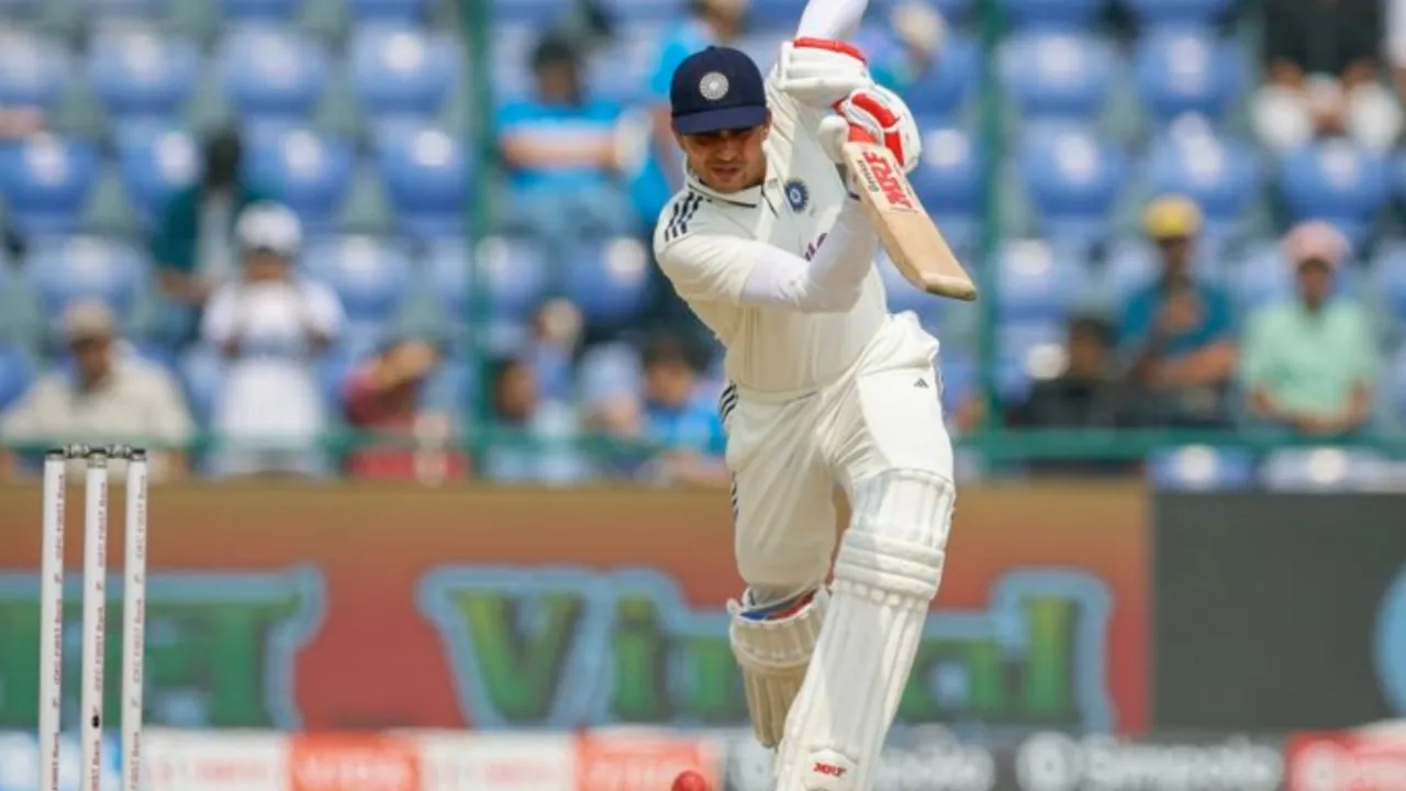 Shubman Gill celebrates 10th Test century. 