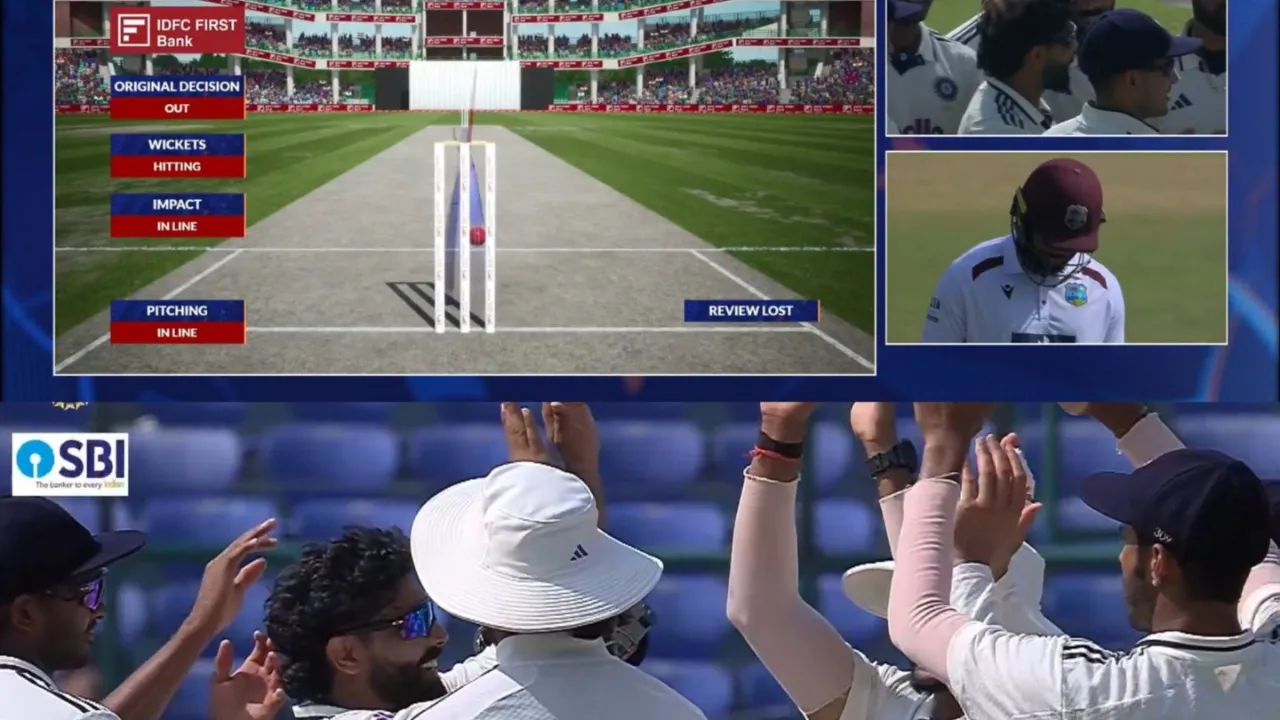  Ravindra Jadeja traps John Campbell LBW. 