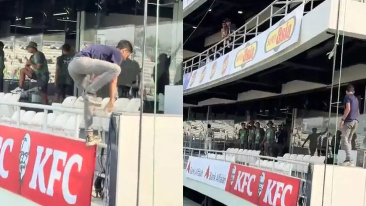 Fan breaches security to enter Pakistan's dressing room to meet Babar Azam. 