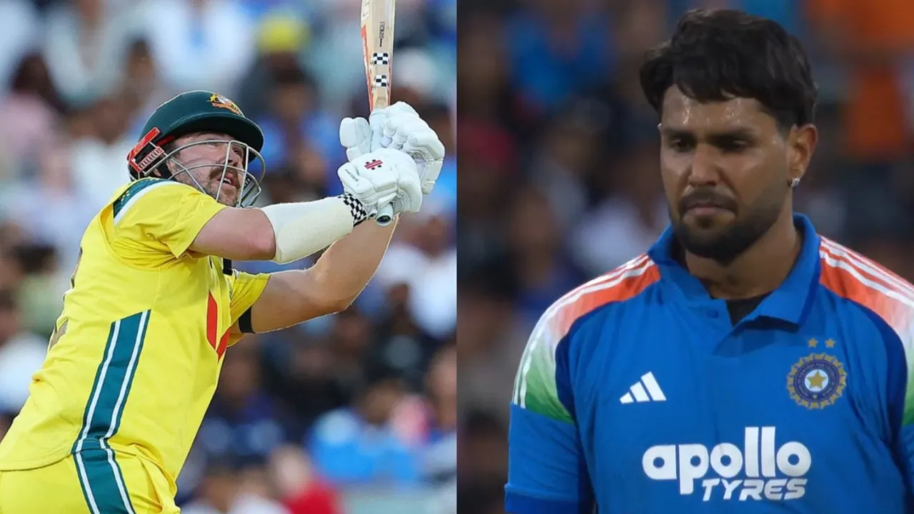 Harshit Rana dismisses Travis Head for 28 during AUS vs IND 2nd ODI. 