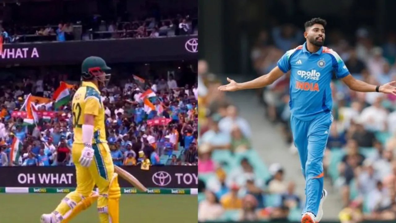 Mohammed Siraj draws first blood with Travis Head's wicket. 