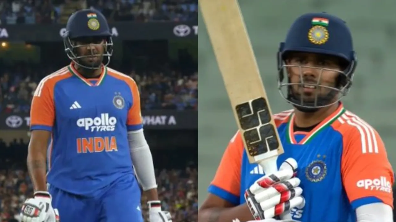 Harshit Rana smashes splendid 6. 