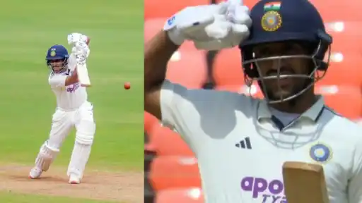 Dhruv Jurel's unique 'salute' celebration after his 50. 