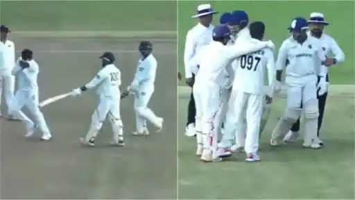 Prithvi Shaw reacts to heated altercation with Musheer Khan.