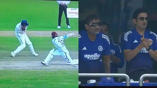 Sai Sudarshan's terrific catch dismisses John Campbell.
