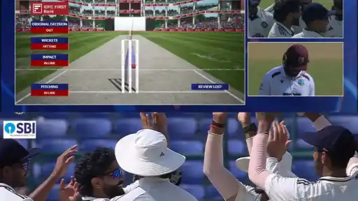Ravindra Jadeja traps John Campbell LBW.