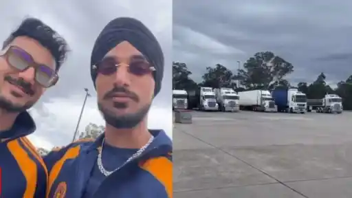 Arshdeep Singh’s ‘Truckkaan Vaale’ post with Axar Patel in Canberra.