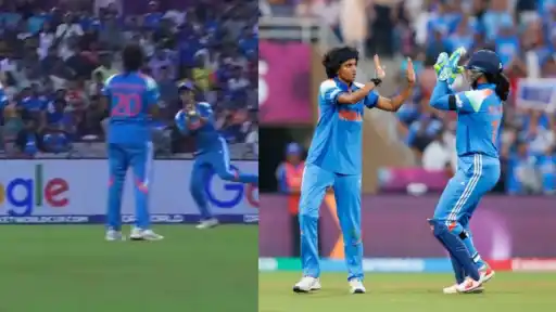 Jamimah Rodrigues’ special catch dismisses Beth Mooney.