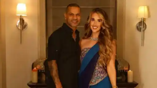 Shikhar Dhawan and Sophie Shine