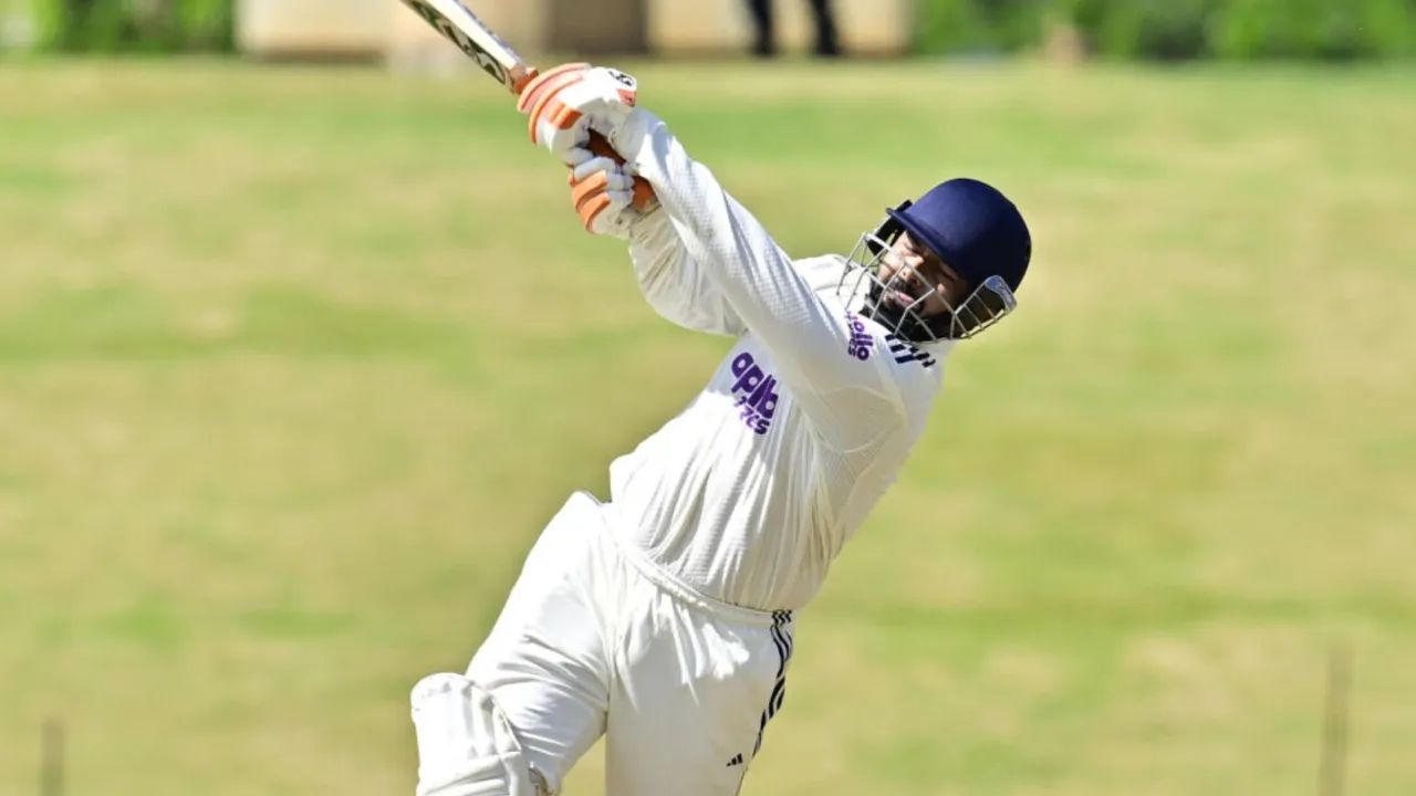 Rishabh Pant celebrates 50 during India A vs South Africa A. 
