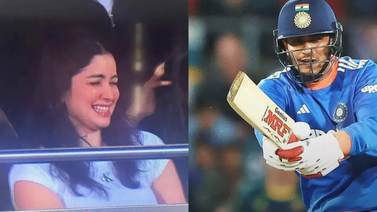 Sara Tendulkar's reaction to Shubman Gill's splendid flick. 