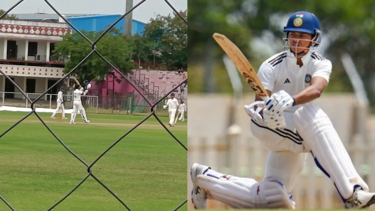 Yashasvi Jaiswal celebrates century in Ranji Trophy 2025-26. 