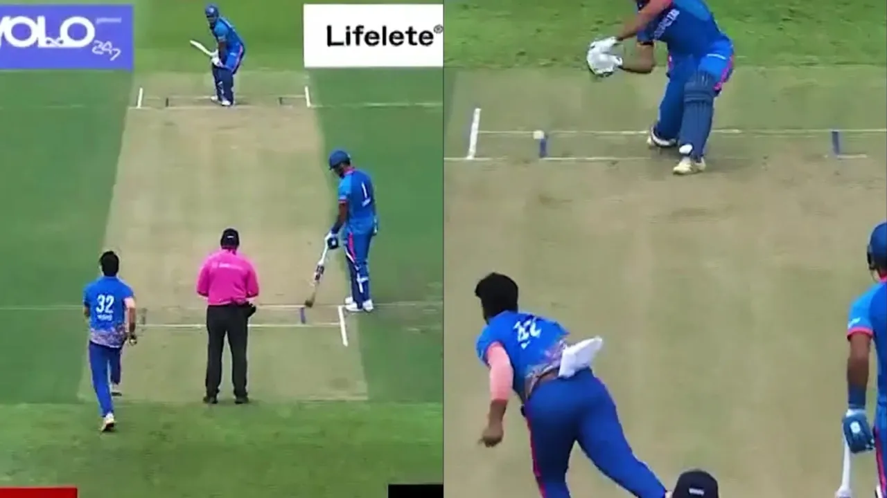 Nepal’s Rashid Khan celebrates hat-trick against Afghanistan. 