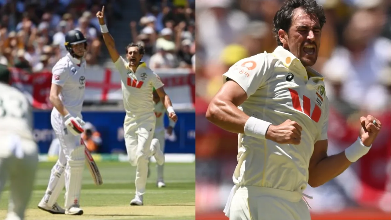 Mitchell Starc picks fifer with Gus Atkinson's wicket. 