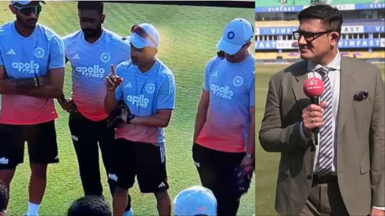 Anil Kumble points finger on Gautam Gambhir’s animated chat. 