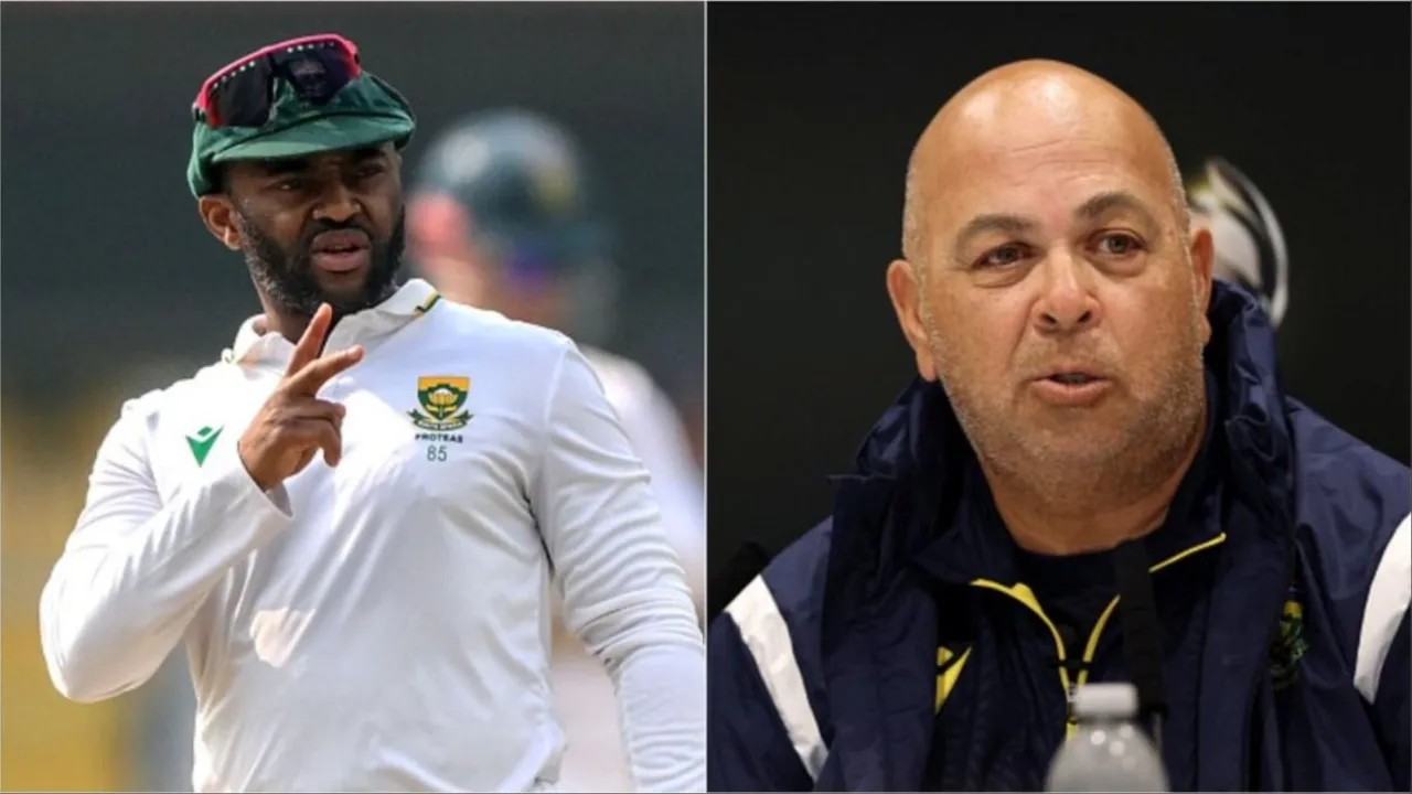 Temba Bavuma reacts to SA head coach’s ‘grovel’ comment. 