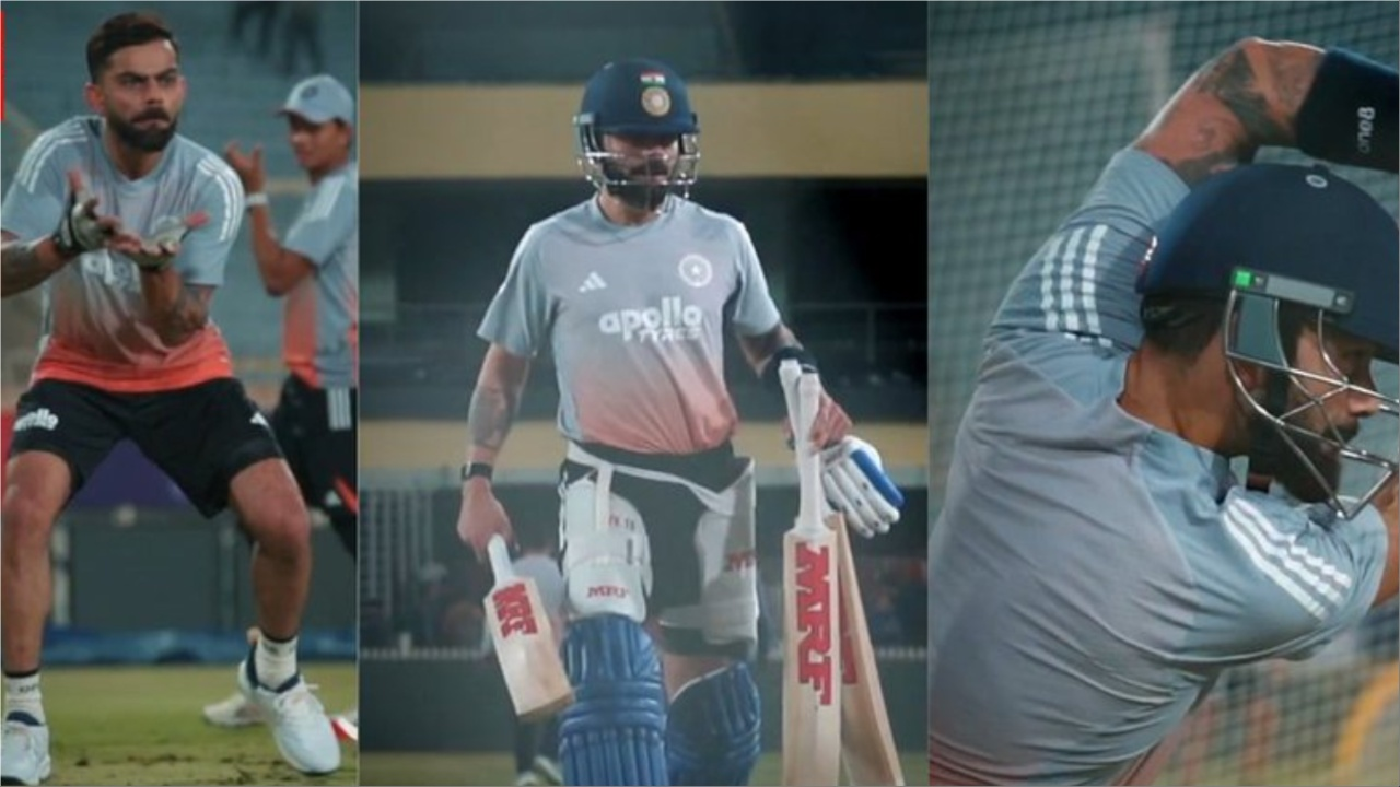 Rishabh Pant made speechless reaction to Virat Kohli’s windy shot. 