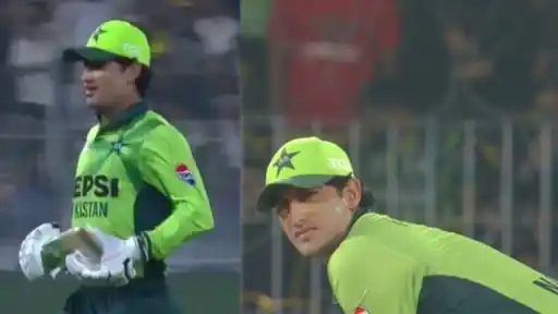 Naseem Shah’s first ball six pushes Pakistan to 269.