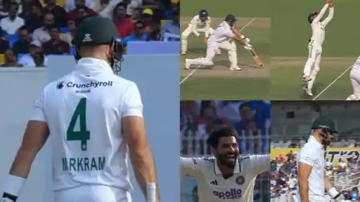 Dhruv Jurel's sharp catch dismisses Aiden Markram.