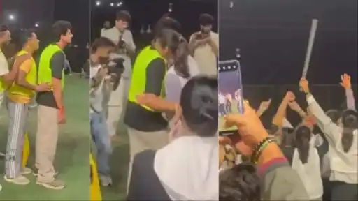 Captains Palash Muchhal and Smriti Mandhana lead respective sides in friendly cricket match.